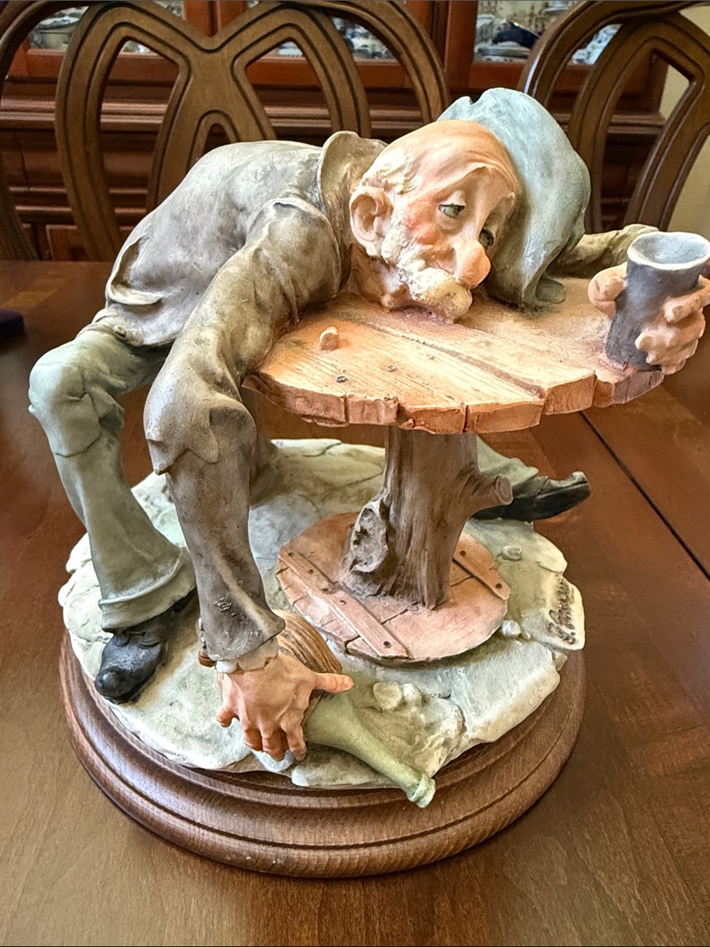 VTG Capodimonte Giuseppe Armani “Night’s End” Drunken Old Man Porcelain Figurine